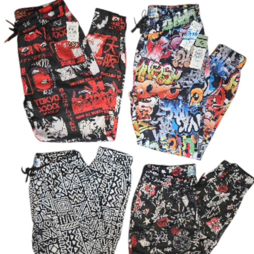 Bundle of 4 men's- fresh prince Of bel Air -Comfy Pants Size large NWT Reg 62.00